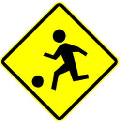 Avertissement pour une aire de jeux.